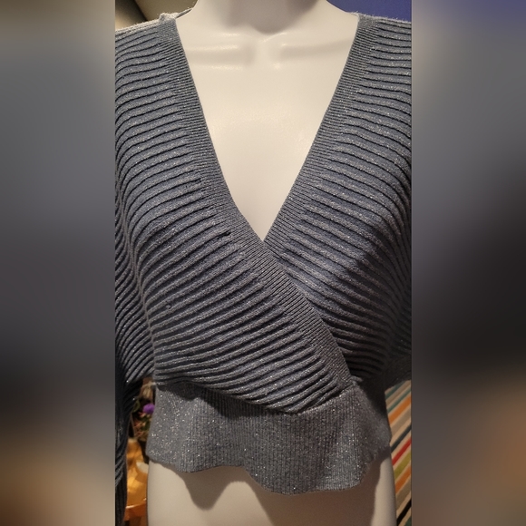 #27 Fashion, Nova Metallic Crop Sweater NWT - Picture 6 of 9